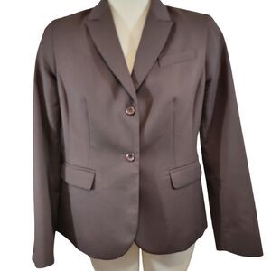 PENDLETON Blazer Womans 8 Brown 100% Wool 2 Buttons Jacket Classic Career